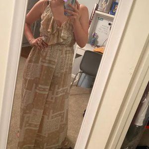 Neutral Bandana Print Jumpsuit